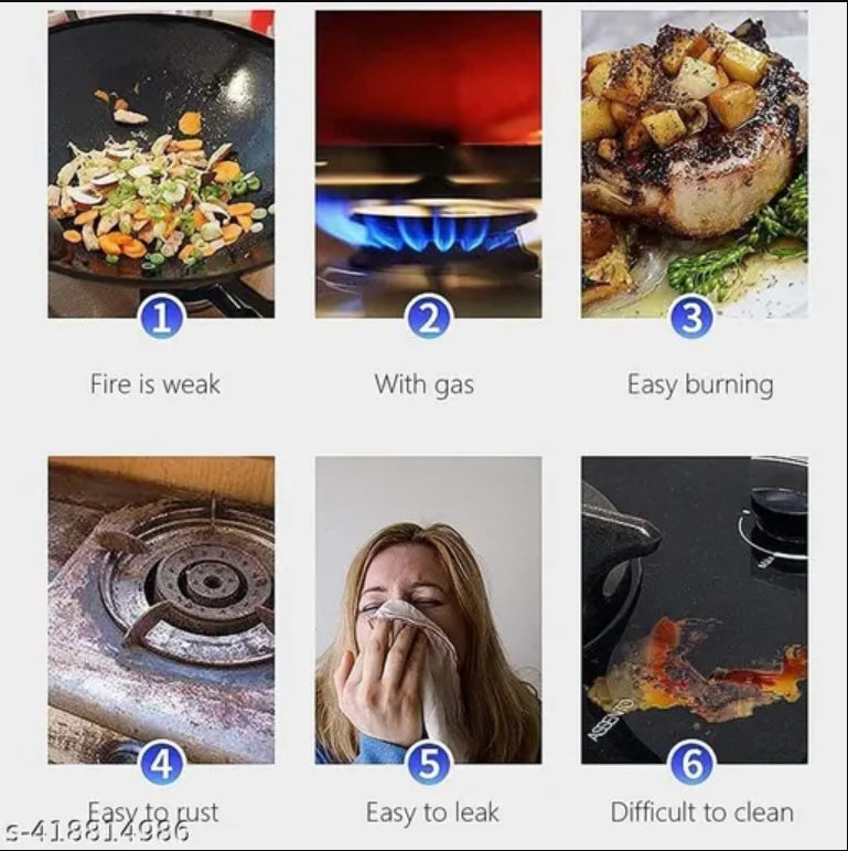 2 Pcs Gas Saver Burner Stand Gather Fire Wok Support Ring For Gas Stove